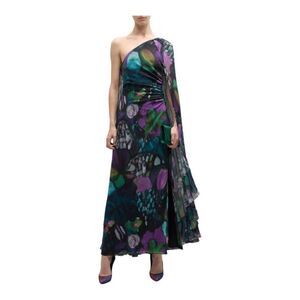 Emanuel Ungaro Asymmetrical Dress in Purple and Blue